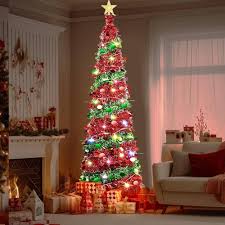 Sapin Artificiel Pliable Lumineux pour Décoration Festive
