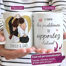 Tasse Blanche Personnalisée Copines - Un Cadeau Unique pour Amies