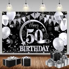 Bannière de Décoration d'Anniversaire Argent pour les 50 Ans