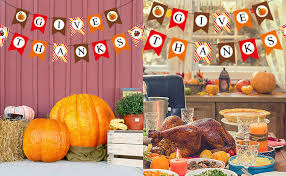 Bannière de Décoration de Thanksgiving avec Citrouilles