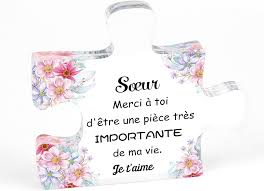 Cadeau Valentin Anniversaire Acrylique Naissance pour Soeur