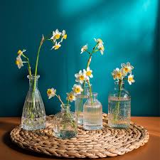 Petit Vase Transparent pour Décorations Champêtres d'Anniversaire