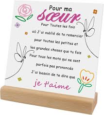 Plaque Acrylique Carrée Imprimée - Le Cadeau Parfait pour Votre Soeur