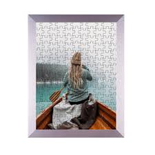 Cadre pour Puzzle Rahmendesign24 en Acrylique Argenté Brillant