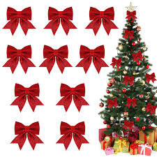 ACTOYS Pièces Pailletés Noeuds Decoration pour un Sapin Éblouissant