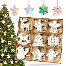 Suspension Décorative en Bois Blanc pour Noël