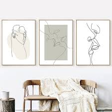 Amoureux Peinture Romantique – Tableau pour Chambre Adulte