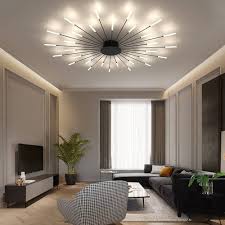 Plafond Dartifice Semi Lustre - Éclairage Élégant pour Restaurants