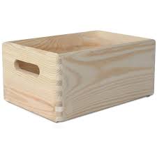 Boîte de Rangement en Bois avec Poignées Créative Deco